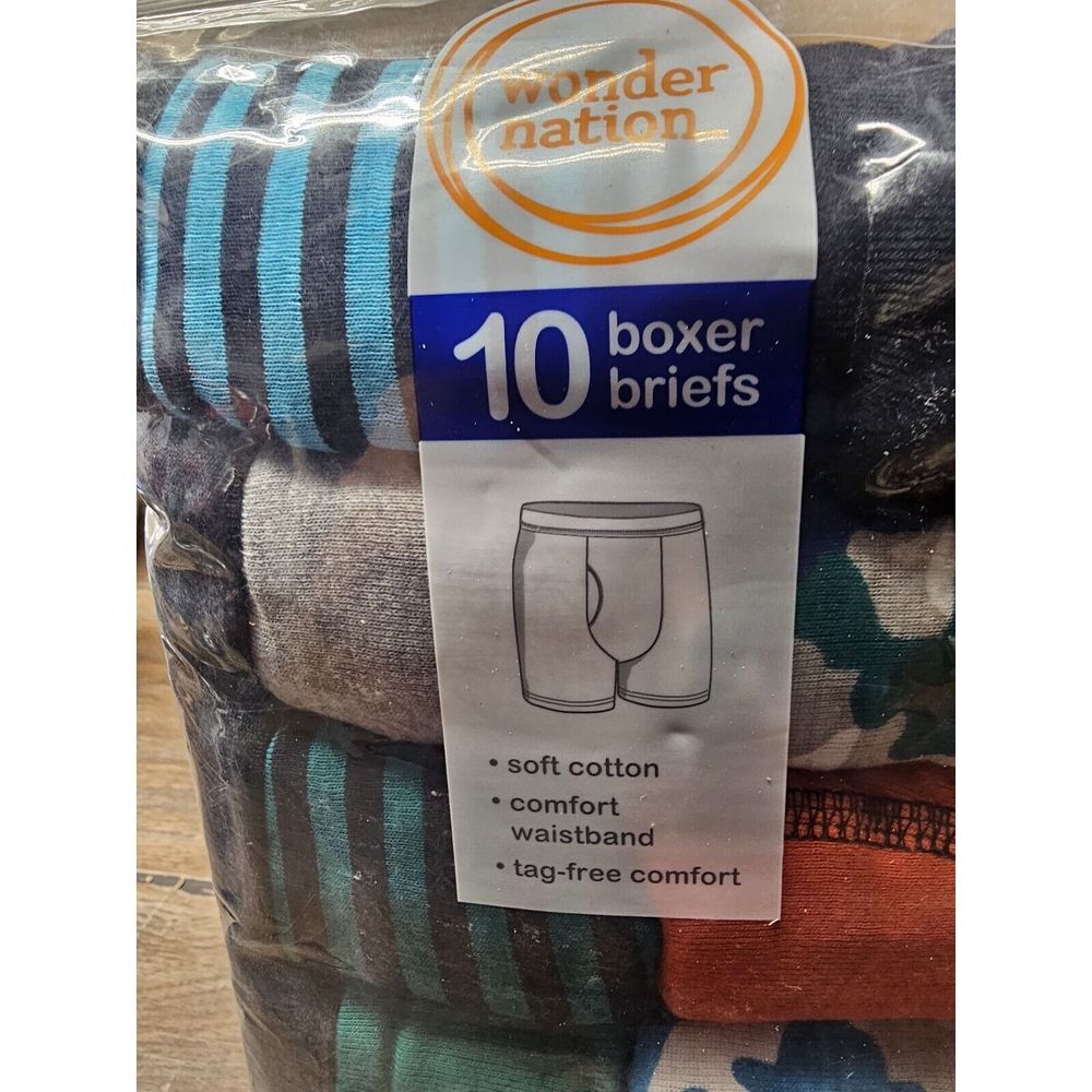 Boy's Boxer Briefs 10-Pack XXL/ XXG (18)‎  Boys Boxer Briefs Wonder Nation Brand
